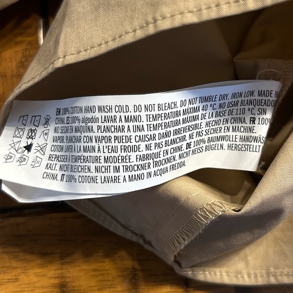 *NWT* English Factory Woven Khaki Long Sleeve Blouse with Ruffles, Size XS - Picture 9 of 9